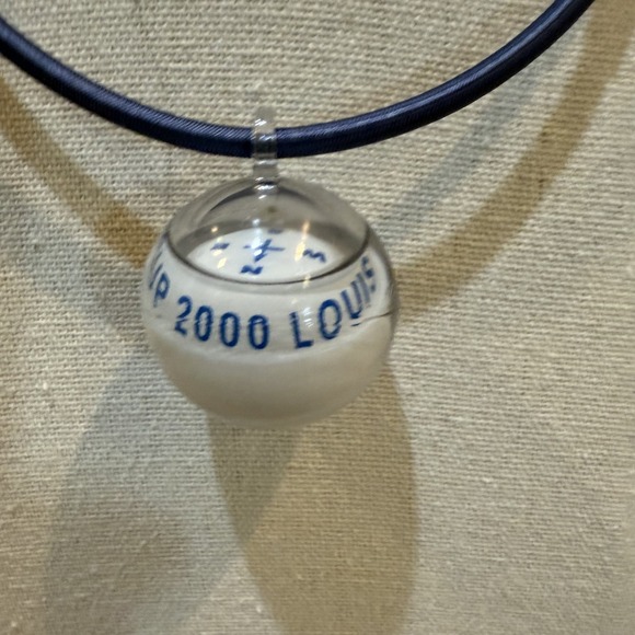 Vintage Louis Vuitton Cup 2000 Necklace Blue Cord Globe Pendant Unisex Collector - Picture 2 of 6